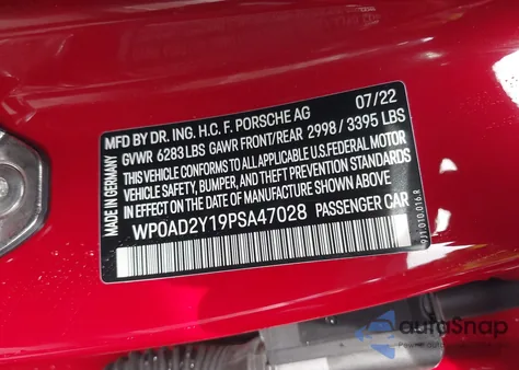 2023 Porsche Taycan Gts z USA, uszkodzony, nr VIN WP0AD2Y19PSA47028